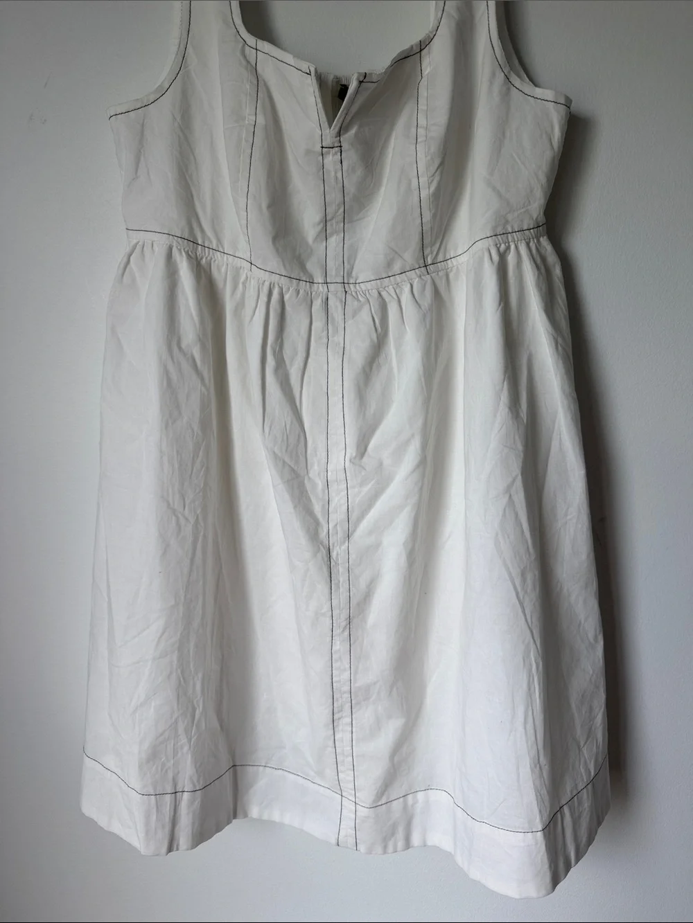 Papermoon White Dress with Contrast Topstitching 100% cotton